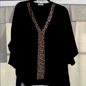 Black and leopard blouse